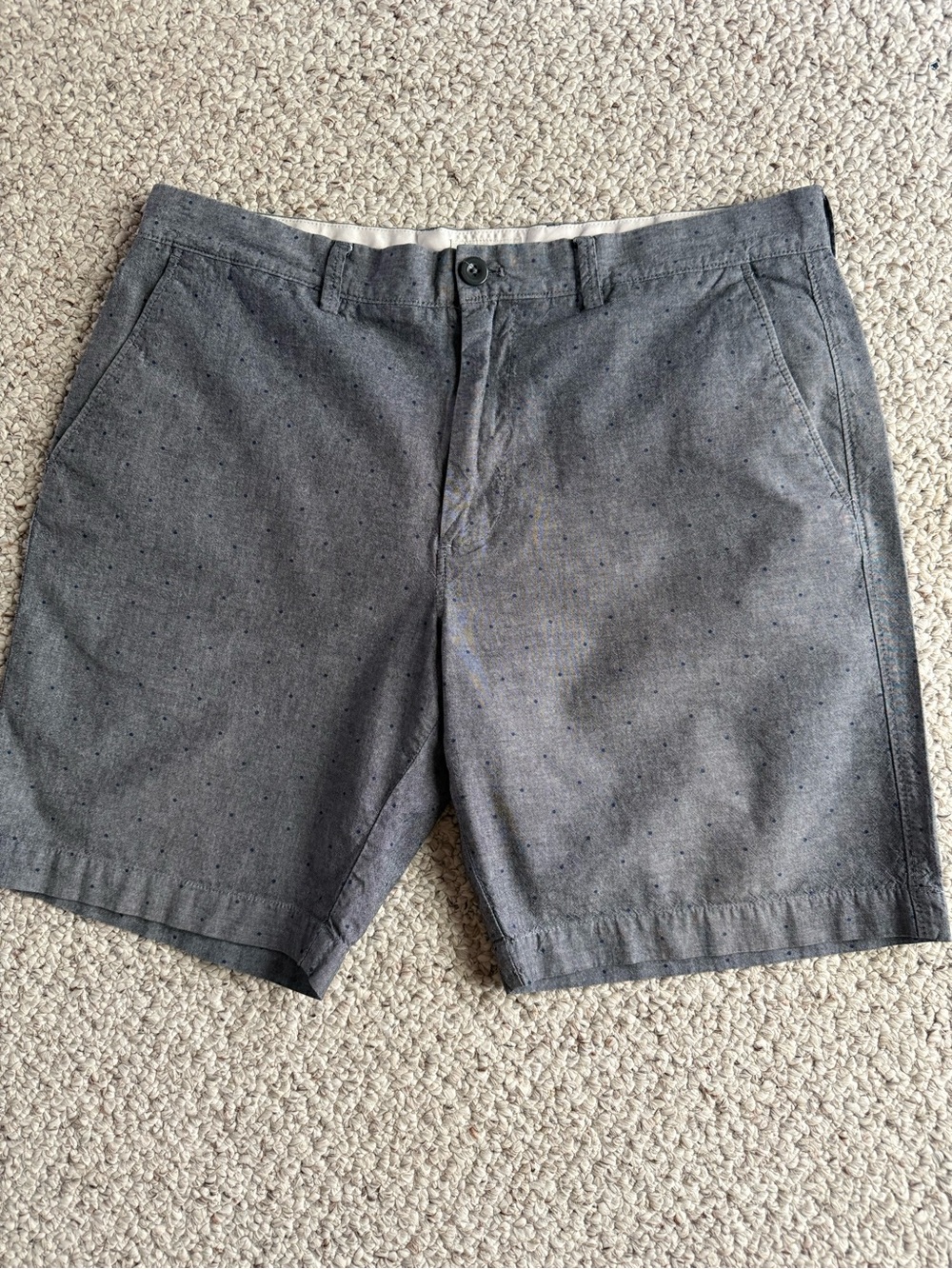 EUC J.Crew Gray Microdot Flat-Front Chino Shorts